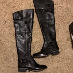 Leather over the knee boots
